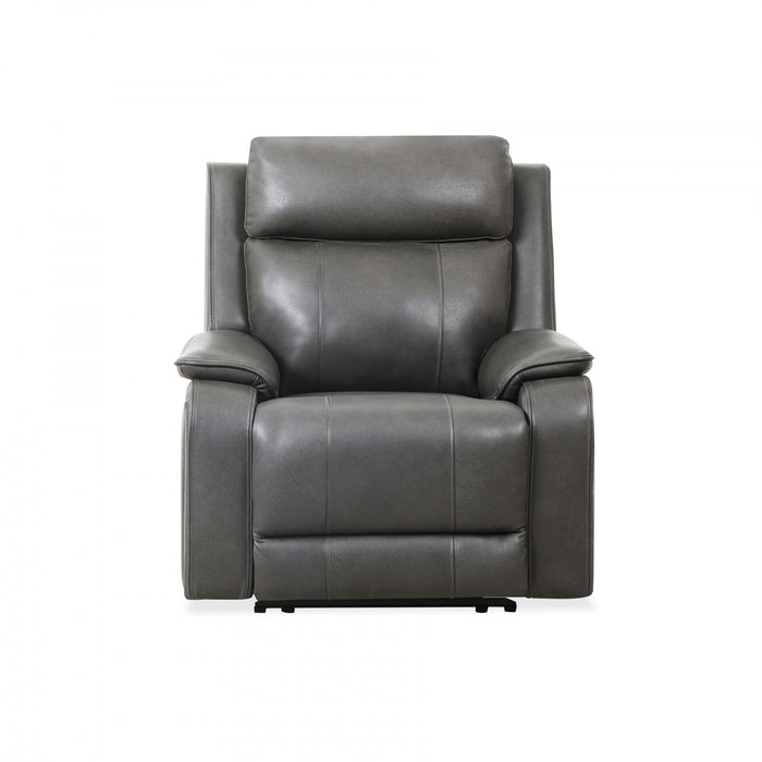 Fauteuil inclinable electrique a mouvement coulissant Marlow de 37 po en cuir assorti avec USB/USB-C - Charbon