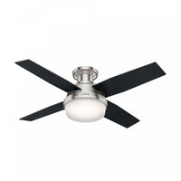Ventilateur de plafond Dempsey à profil bas avec luminaire - Noir