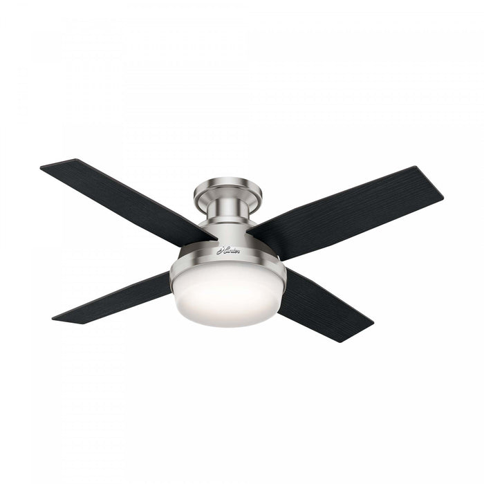 Ventilateur de plafond Dempsey à profil bas avec luminaire - Noir
