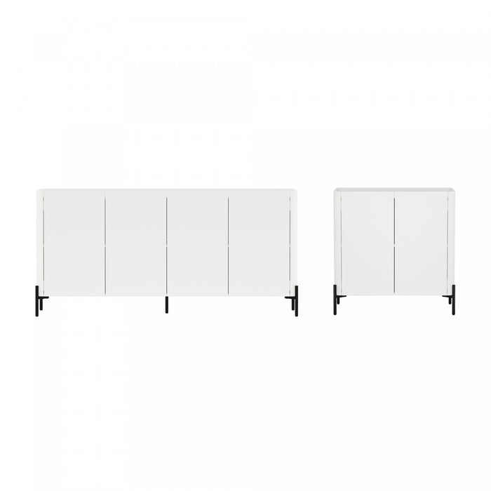 Buffet et meuble d’appoint Abbey Modern 2 pieces en blanc
