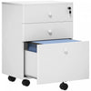 HOMCOM Classeur a 3 tiroirs avec serrure, classeur mobile, blanc