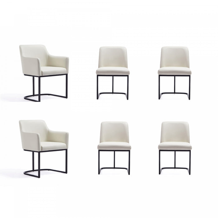 Ensemble de salle a manger moderne Serena 6 pieces en ivoire