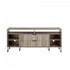 Meuble TV Dumbo Modern 160 cm a rainures, finition gris rustique