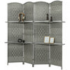 HOMCOM Ecran de confidentialite avec etageres, separateur de piece, gris
