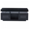 Lumina Table Basse Haute Brillance 39.3 po avec Lumieres LED, Port USB et Portes Transparentes, Noir