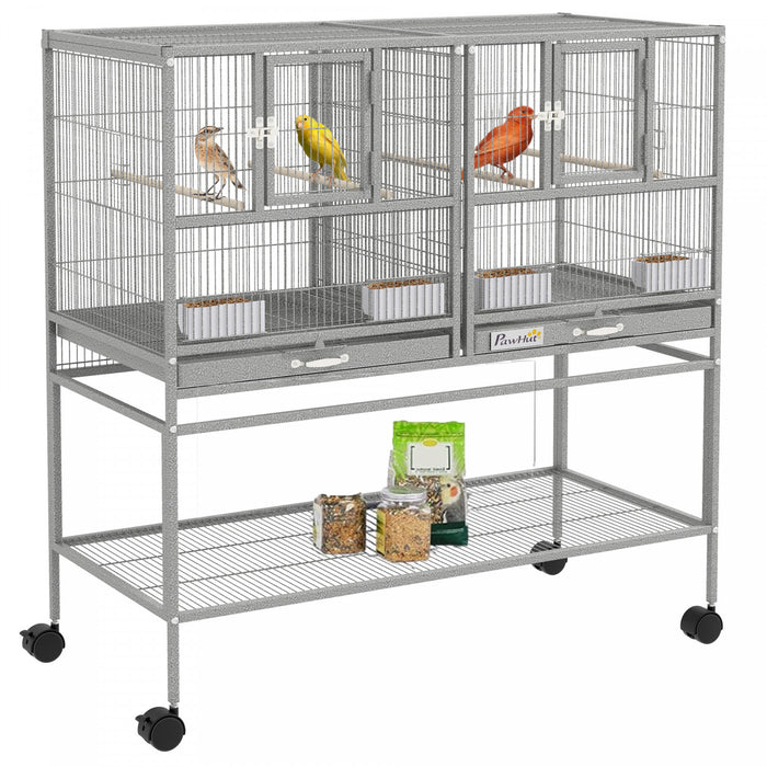 Grande Cage A Oiseaux En Metal A Double Roulement