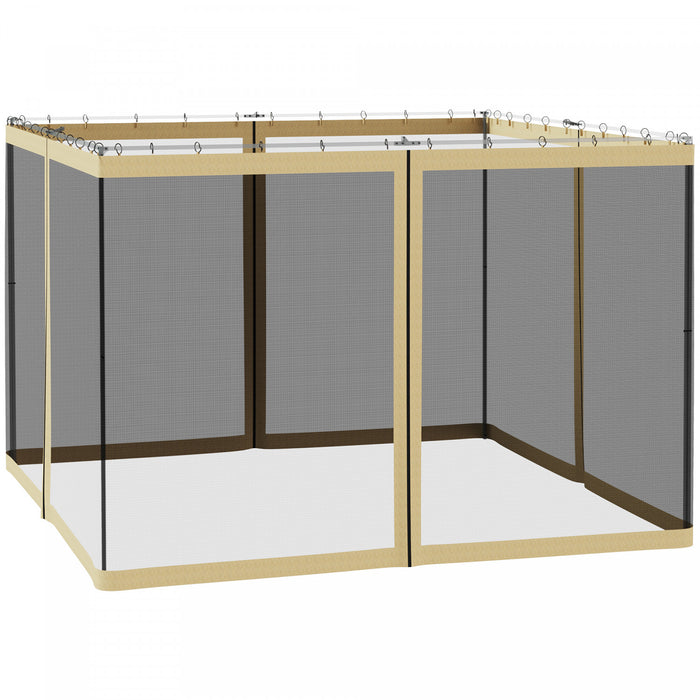 Outsunny Moustiquaire De Remplacement Pour Gazebo 10' X 10' Rideaux Zippe Pour Fete Activites Exterieur