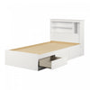 Vito Ensemble Lit Matelot Avec Tete De Lit Bibliotheque - Blanc Solide