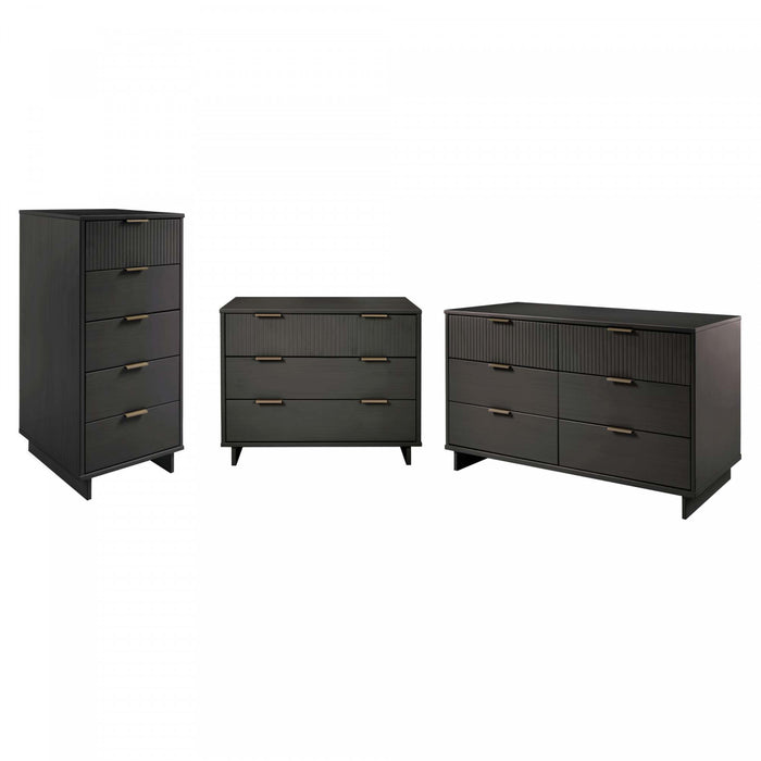 Ensemble de commode 3 pieces Granville Modern en gris charbon