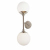 Applique murale Dayana de Dainolite en verre blanc, avec fini chromé poli et 2 ampoules