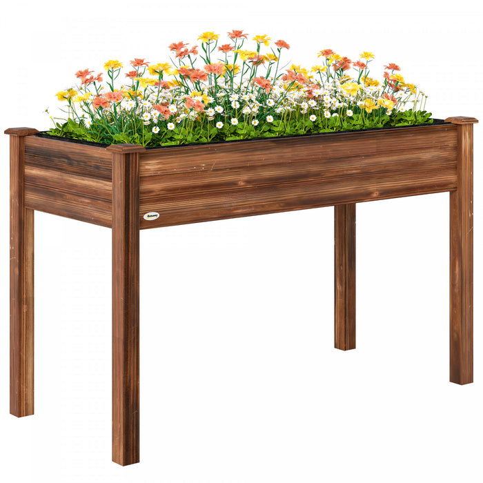 Outsunny Jardiniere surelevee 48\" x 22\" x 30\" pour terrasse en bois