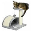 Pawhut Arbre A Gratter Pour Chat De 18\", Maison Pour Chaton, Centre D'activites Pour Animal Domestique, Meuble Avec Jouet A Suspendre (gris)