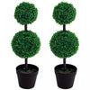 Outsunny Ensemble de 2 Topiaires en Boule, Decoration de Salon, Vert Fonce