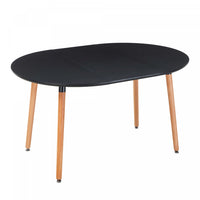 Table a manger gain de place Noah avec rallonge, couleur noire