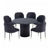 Ensemble de salle a manger moderne industriel chic Flor et Hathaway 7 pieces en noir