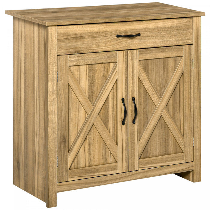 HOMCOM Buffet Ferme Porte Grange Brun Vieilli