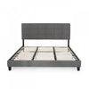 Lucia Cadre De Lit Plateforme Capitonne Avec Couture Waffle, Taille King, Gris Charbon