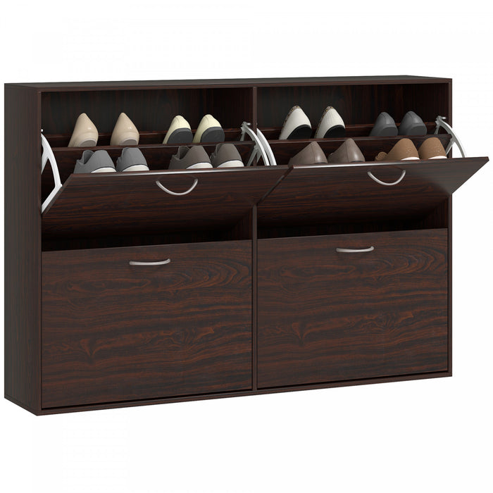 HOMCOM Rangement Chaussures a Rabattement, Ratelier Bois pour Entree