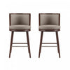 Tabouret de bar moderne en bois et tissu Evalyn, taupe - Lot de 2