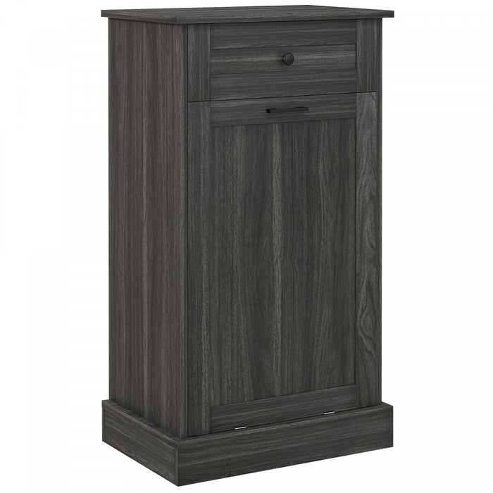 HOMCOM Poubelle inclinable, armoire a poubelles cachee avec tiroir, gris