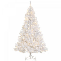 Homcom Arbre De Noel Artificiel Pre-eclaire De 6 Pieds Avec 250 Lumieres Led Blanches Chaudes Et 1000 Embouts