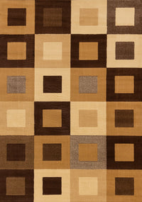  Tapis Florence a carreaux superposes marron et beige, 7'9