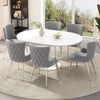 Ensemble de salle a manger moderne Sophia 7 pieces avec table et chaises, gris