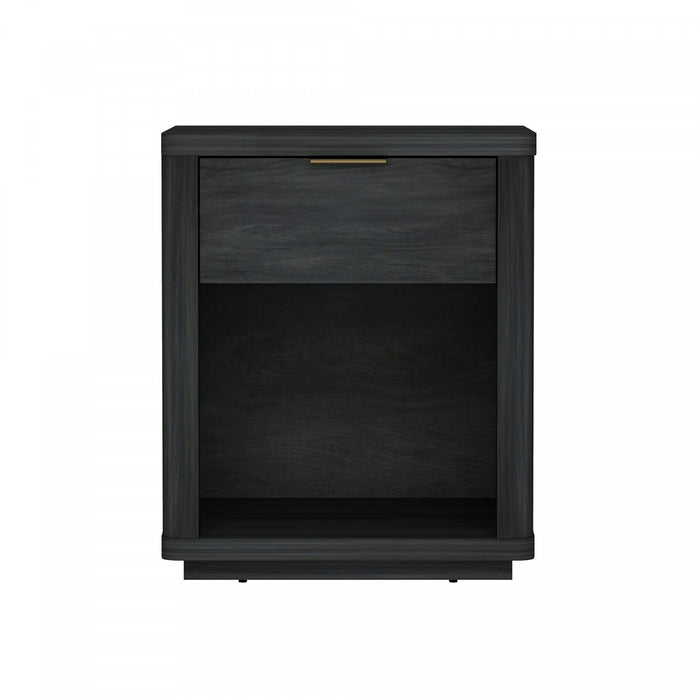 Table de nuit moderne Evelyn 20\" en gris charbon (1 tiroir)
