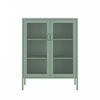 Armoire d’appoint moderne Amelia 32\" en metal vert sauge