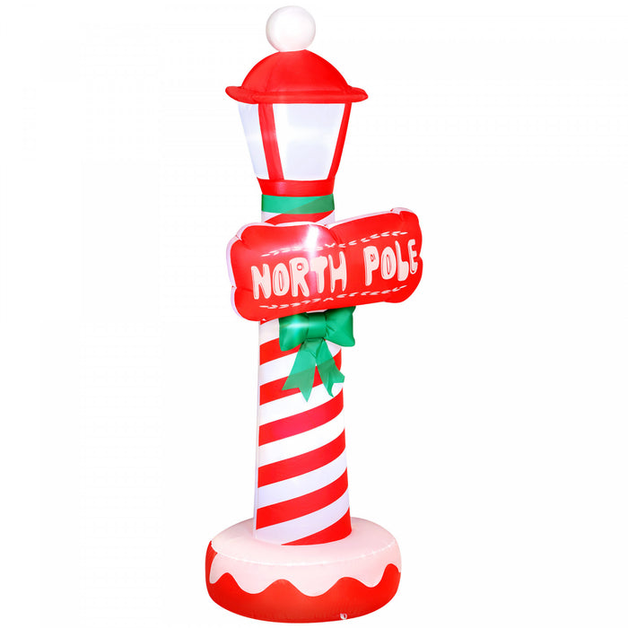 Outsunny Decoration Gonflable de Noel 183 cm, Phare de Noel avec Lumieres