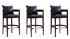 Tabouret de bar en bois rembourre style mid-century Ritz noir - Lot de 3