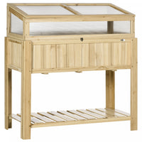 Outsunny Lit De Jardin Sureleve Avec Serre A Cadre Froid