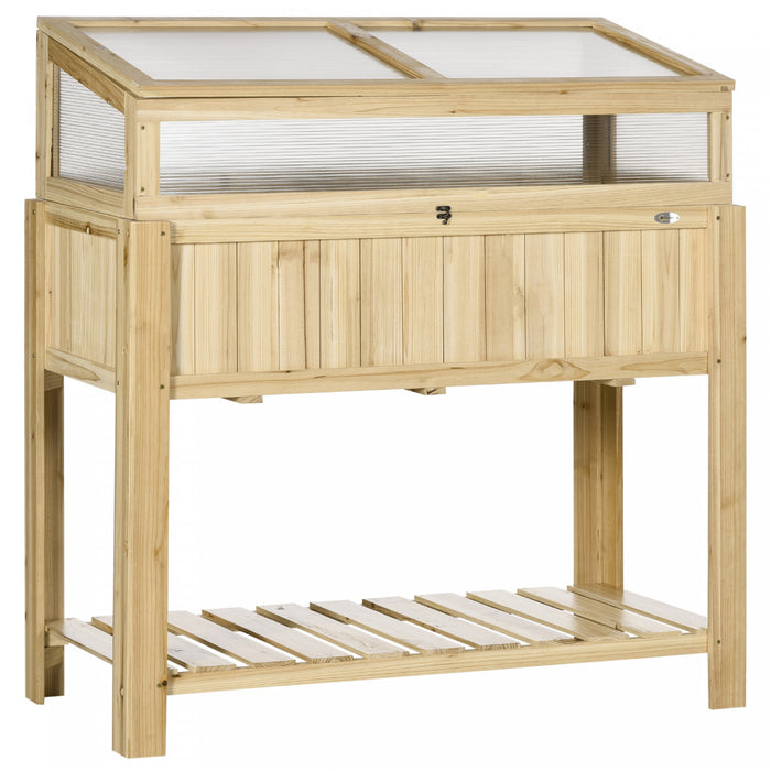 Outsunny Lit De Jardin Sureleve Avec Serre A Cadre Froid