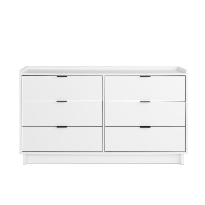 Commode Simply Modern de Prepac de 52,5 po à 6 tiroirs - blanche