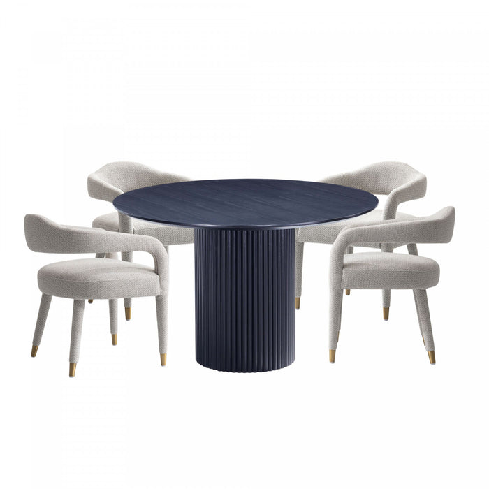 Ensemble de salle a manger moderne industriel Aspen et Hathaway 5 pieces, finition Poussiere d’or et noir
