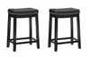 Tabouret Claridge de hauteur comptoir en similicuir noir et sans dossier - ensemble de 2