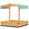 Outsunny Bac a Sable en Bois avec Couverture, Toit Ajustable, Marron Clair