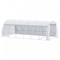 Outsunny Serre De Jardin Tunnel 20' X 10' X 6' Porte Zippee Deroulante Fenetres Enroulables Avec Mou
