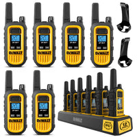 6 Dewalt Dxfrs300 Talkies Walkie - 1 Watt, Heavy Duty, 22 Channel Long Range Two Way Radios