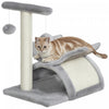 Petit Arbre A Chat Pawhut De 43 Cm Avec Poteau Superieur Rotatif, Tour A Chat Avec Griffoir, Plateforme, Tunnel, 2 Balles Suspendues, Griffoir, Gris Pale