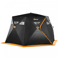 Outsunny Abri De Peche Sur Glace Isole Pour 4 Personnes, Tente De Peche Sur Glace Portable Avec Sac