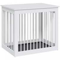 Pawhut Cage Pour Chien En Bois, Table D'extremite De Chenil Pour Chiot, Maison Decorative Pour Anima
