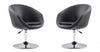 Fauteuil lounge pivotant moderne Hopper en tissu noir - Lot de 2