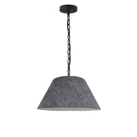 Petit luminaire suspendu Brynn de Dainolite avec abat-jour en feutre gris, fini noir et 1 ampoule