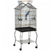 Pawhut Grande Cage A Perroquets En Metal Pour Oiseaux Cage A Perruches Cage A Oiseaux Support Pour Station D'alimentation Avec Roues