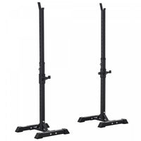 Soozier Adjustable Stable Power Squat Stand Portable 2 Bars Barbell Holder Weight Rack (black/grey)
