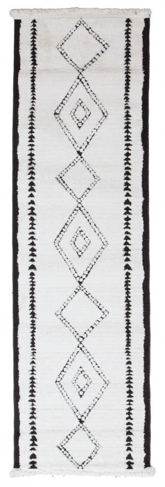 Tapis Contemporain Zelda 2'3\" x 7'6\" en Ivoire