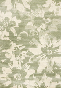 Carpette Ellis verte et crème à motif floral - 7 pi 10 po x 10 pi 6 po