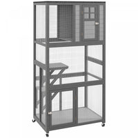 Pawhut Maison D'exterieure En Bois Pour Chat De 74