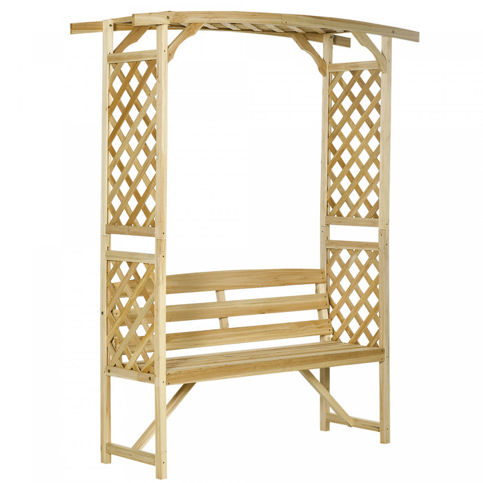 Outsunny Arche De Jardin Avec Banc, Tonnelle De Jardin En Bois Pour Vignes